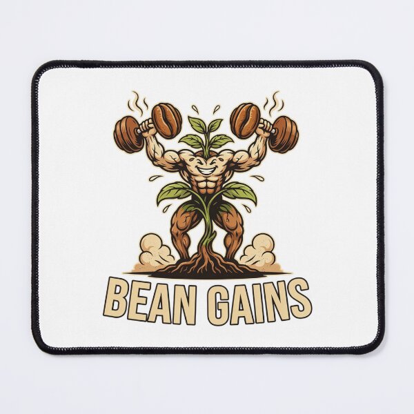 Item preview, Bean Gains Funny Coffee Plant Gym Design – Strong Coffee Bean Workout Illustration designed and sold by ArcticFoxStudio.