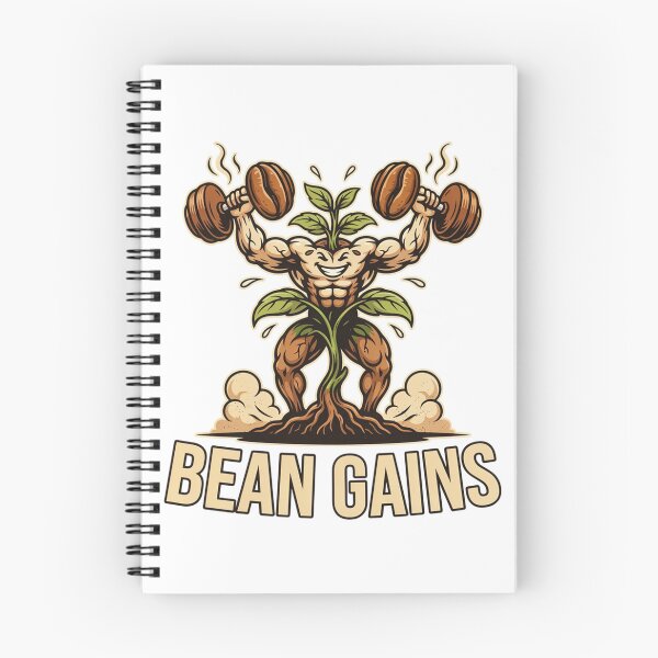 Item preview, Bean Gains Funny Coffee Plant Gym Design – Strong Coffee Bean Workout Illustration designed and sold by ArcticFoxStudio.