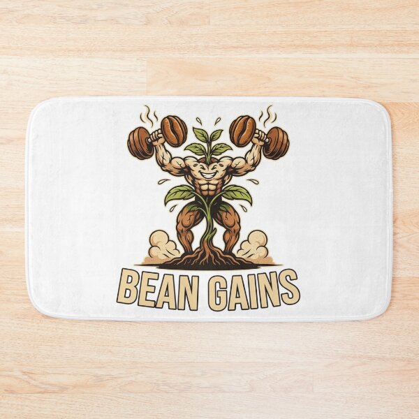 Item preview, Bean Gains Funny Coffee Plant Gym Design – Strong Coffee Bean Workout Illustration designed and sold by ArcticFoxStudio.