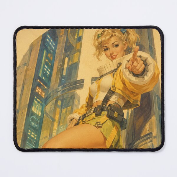Item preview, Retro Cyber Heroine Pinup – Vintage Futuristic Anime Glamour designed and sold by Cosplayvintage.