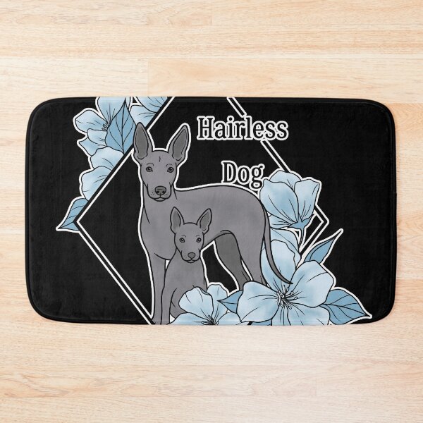 Item preview, Xoloitzcuintli Dog Art Print with Blue Flowers designed and sold by Blupunk.