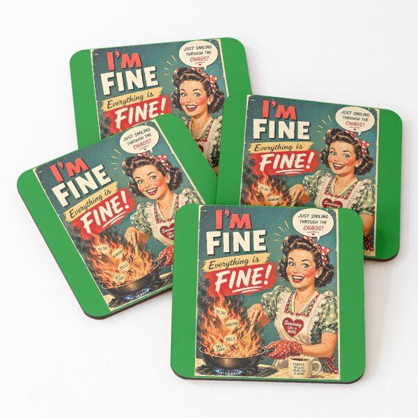Item preview, I’m Fine Retro Funny Meme designed and sold by Echo Aesthetics.