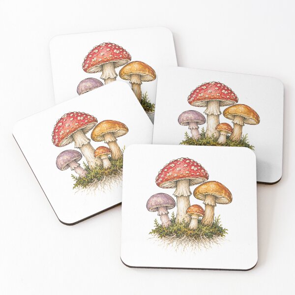 Item preview, Woodland Mushroom Cluster and Its Mycelium Threads designed and sold by eignvalue.