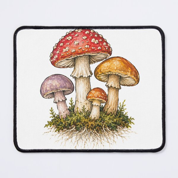 Item preview, Woodland Mushroom Cluster and Its Mycelium Threads designed and sold by eignvalue.