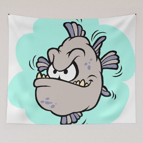 Item preview, Cartoon Angry Fish designed and sold by simplyrebeccann.