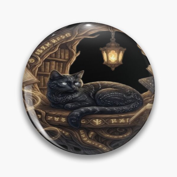 Item preview, Black Cat Resting in Magical Library Study designed and sold by DailySparks.