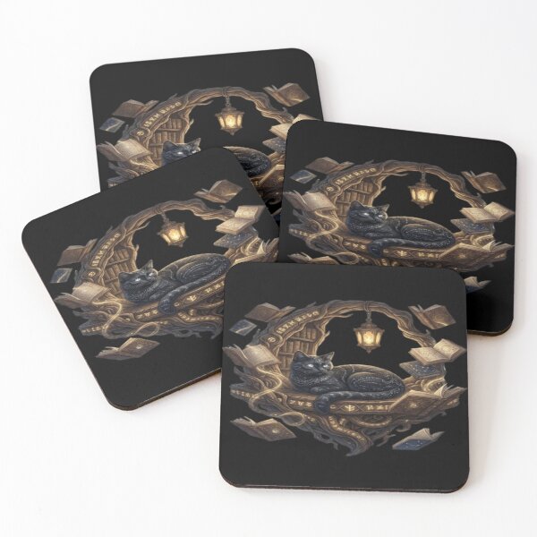 Item preview, Black Cat Resting in Magical Library Study designed and sold by DailySparks.