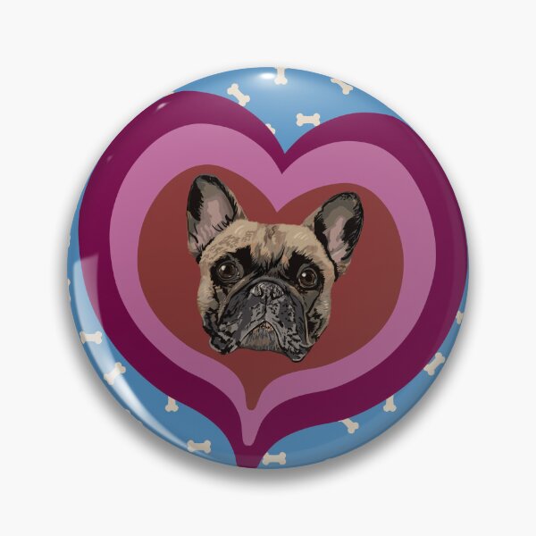 Item preview, Frenchie Obsessed heart pattern on blue dog treats background designed and sold by PCaleDesigns.