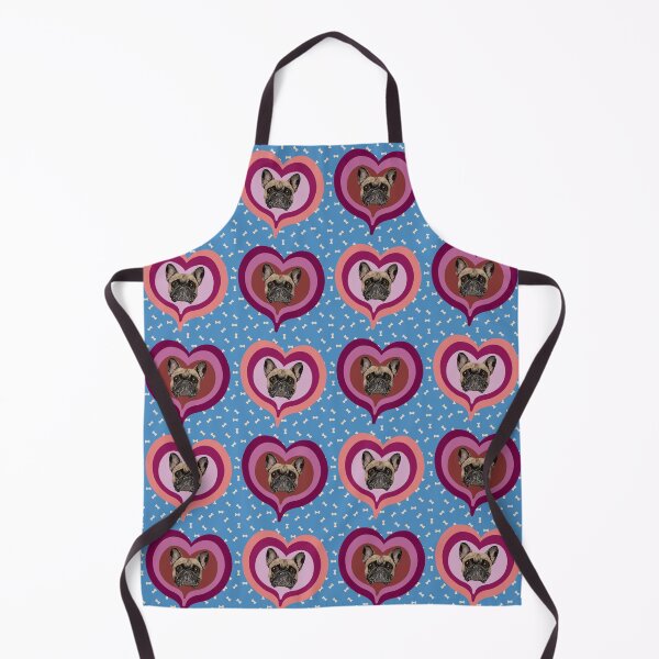 Item preview, Frenchie Obsessed heart pattern on blue dog treats background designed and sold by PCaleDesigns.