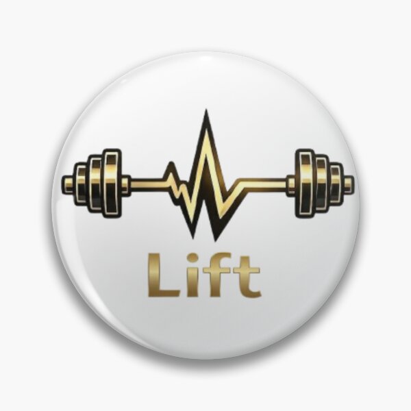 Item preview, Golden Barbell Heartbeat Lift – Metallic Gym and Bodybuilding Graphic designed and sold by Northern Glow Art.