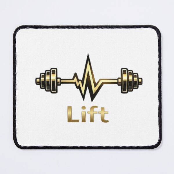 Item preview, Golden Barbell Heartbeat Lift – Metallic Gym and Bodybuilding Graphic designed and sold by Northern Glow Art.