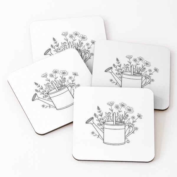 Item preview, Minimalist Watering Can Wildflower Garden Line Art Design designed and sold by Evergreen Horizon Works.