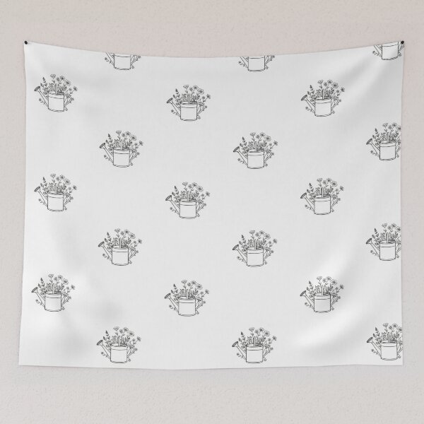 Item preview, Minimalist Watering Can Wildflower Garden Line Art Design designed and sold by Evergreen Horizon Works.