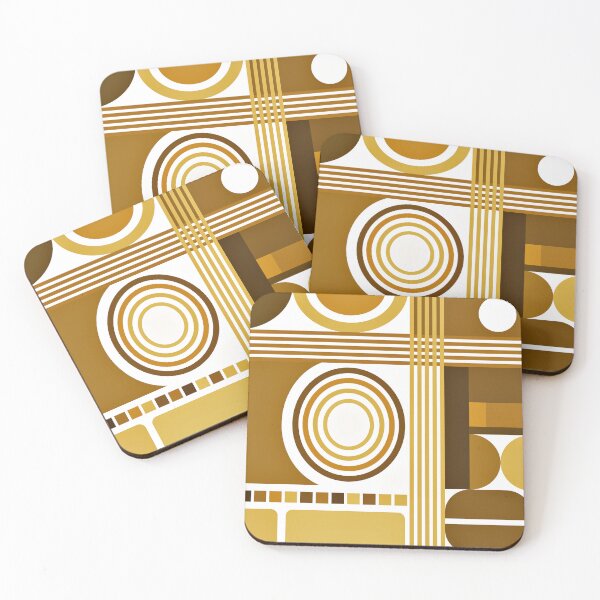 Item preview, Mid-Century Modern Bauhaus Mustard Hues And Brown Pattern designed and sold by DEC02.
