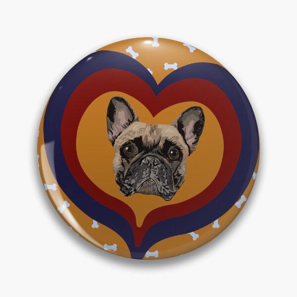 Item preview, Frenchie Obsessed heart pattern on orange dog treats background designed and sold by PCaleDesigns.