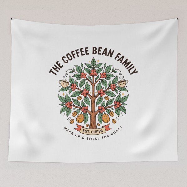 Item preview, The Coffee Bean Family Funny Coffee Plant Design – Cute Coffee Tree & Coffee Lover designed and sold by ArcticFoxStudio.