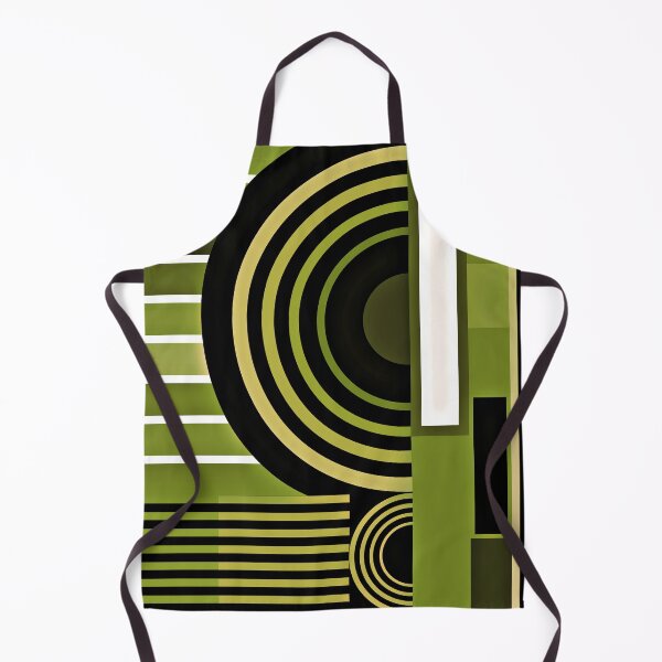 Item preview, Mid-Century Modern Bauhaus Geometric Pattern In Olive Green designed and sold by DEC02.