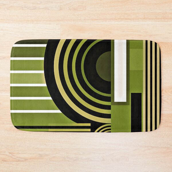 Item preview, Mid-Century Modern Bauhaus Geometric Pattern In Olive Green designed and sold by DEC02.
