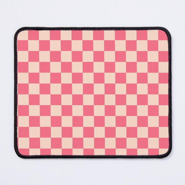 Item preview, Watermelon pink & unbleached silk checkered designed and sold by Mint + Midnight.