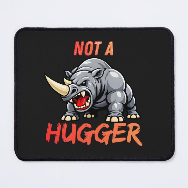 Item preview, Funny Angry Rhino Not A Hugger Sarcastic Introvert designed and sold by ROARSOME DESiGNS.