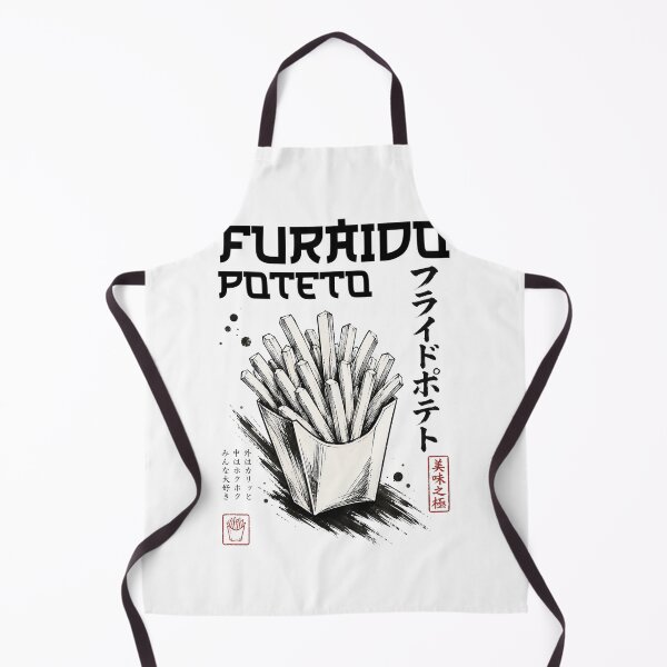 Item preview, Japanese French Fries Ink Art | Furaido Poteto Sumi-e Japanese Food T-Shirt designed and sold by Thehatinthecat.