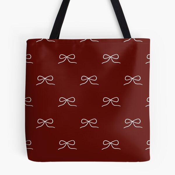 Item preview, Dark Red Bow Pattern Phone Case for Mom | Minimalist Coquette Bow Journal for Students or Teachers | Cute White Bow Aesthetic Blanket for Girls | Balletcore Bow Tote Bag Gift for Nurse designed and sold by VivaFy.