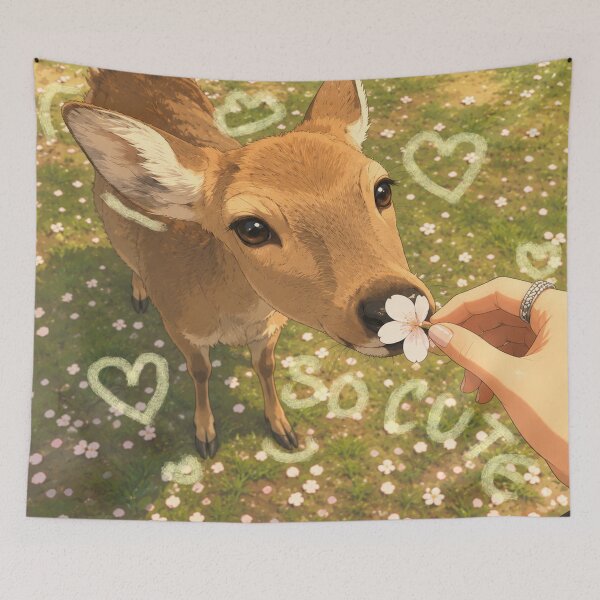 Item preview, Anime Deer and Sakura Flower | Peaceful Spring Aesthetic designed and sold by Sianheszartt.