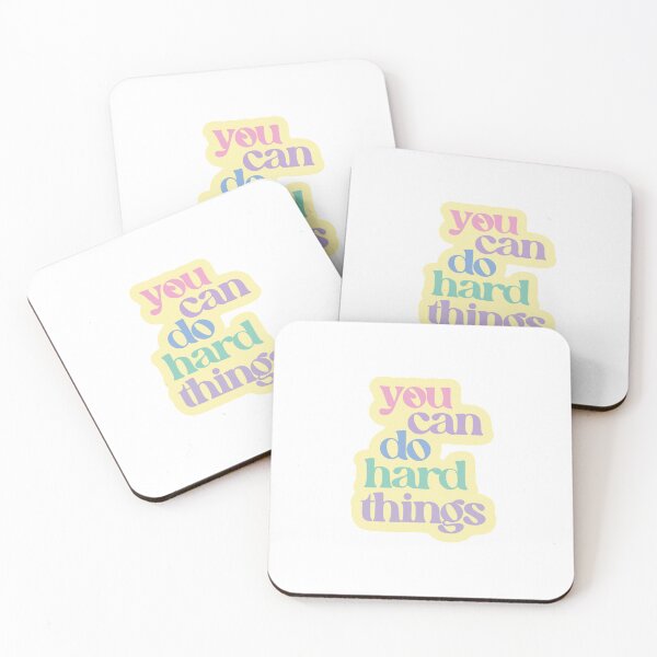 Item preview, Cute & colorful "you can do hard things" motivational quote designed and sold by CaroPrintsCo..