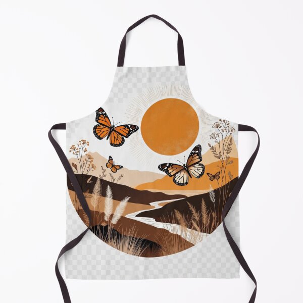Item preview, Boho Monarch Butterfly Sunset Landscape | Earth Tone Nature Illustration designed and sold by GalleryPeak.