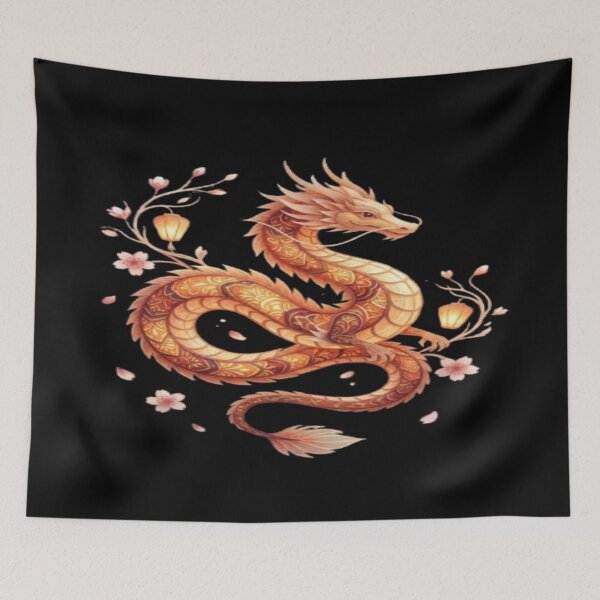 Item preview, Eastern Style Dragon with Cherry Blossom Branch designed and sold by DailySparks.