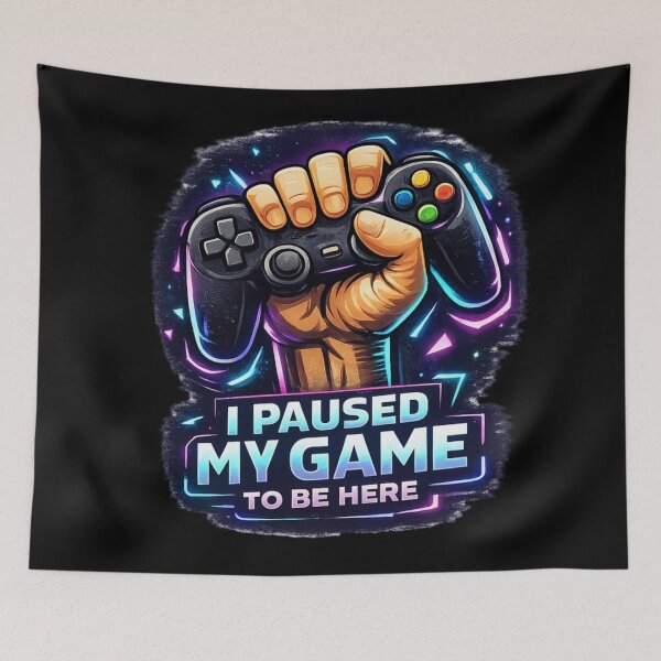 Item preview, Paused My Game To Be Here Funny Gaming Neon T-Shirt designed and sold by happyshirt27.