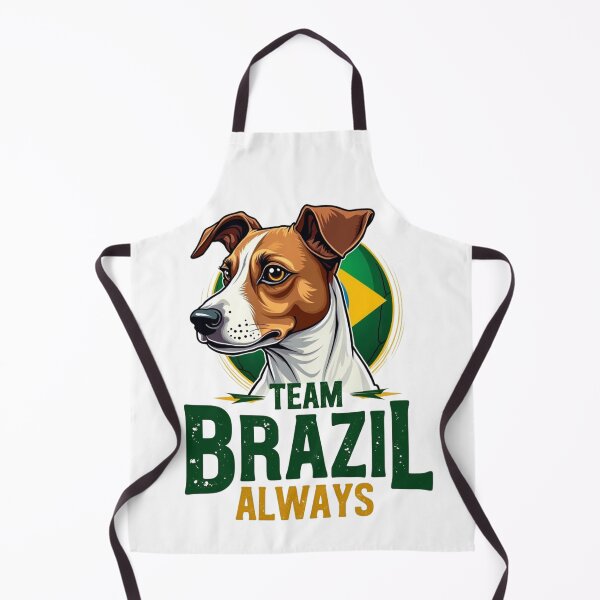 Item preview, Jack Russell Terrier with Team Brazil Always text and soccer ball designed and sold by Prints by Mat.