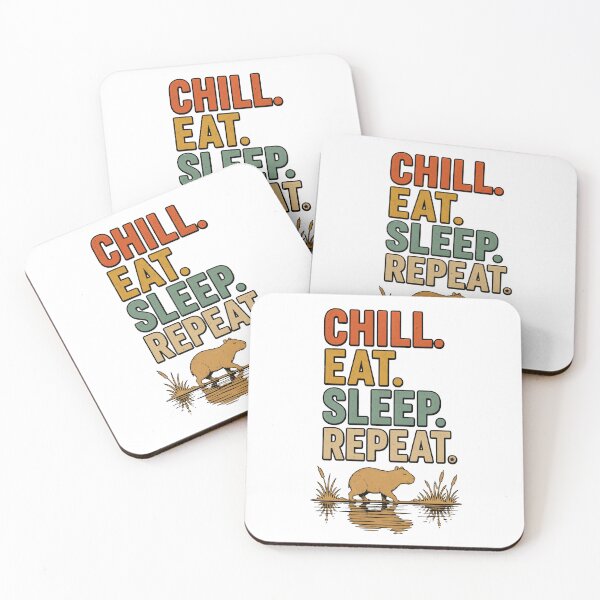 Item preview, Chill Eat Sleep Repeat Capybara Funny Lifestyle Shirt designed and sold by PINK FREE.