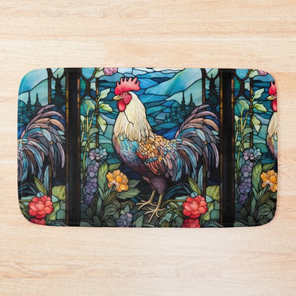 Item preview, Rustic Rooster Stained Glass Window Country Garden Art designed and sold by pinkal.