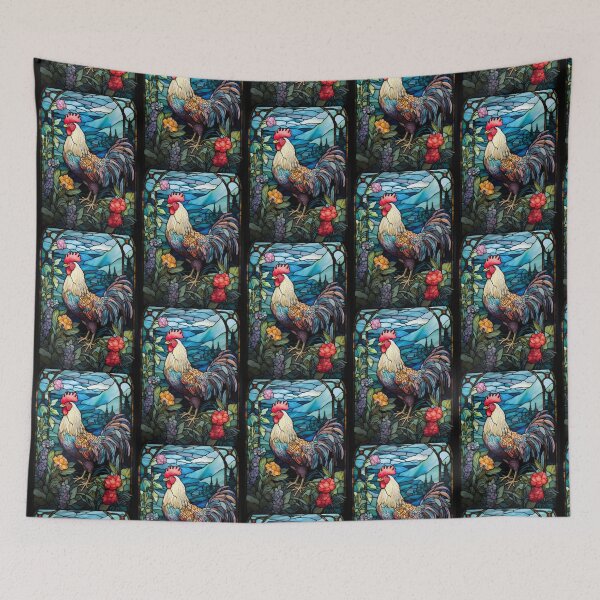 Item preview, Rustic Rooster Stained Glass Window Country Garden Art designed and sold by pinkal.