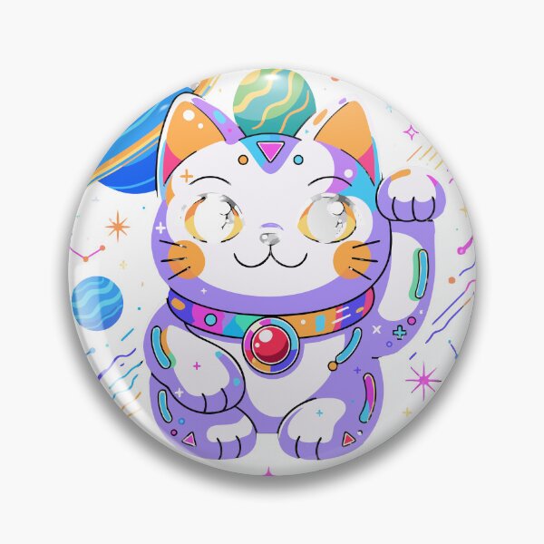 Item preview, Cosmic Lucky Cat Kawaii Space Sticker designed and sold by inkfusionhub99.