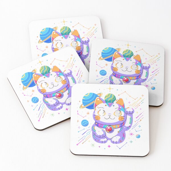 Item preview, Cosmic Lucky Cat Kawaii Space Sticker designed and sold by inkfusionhub99.
