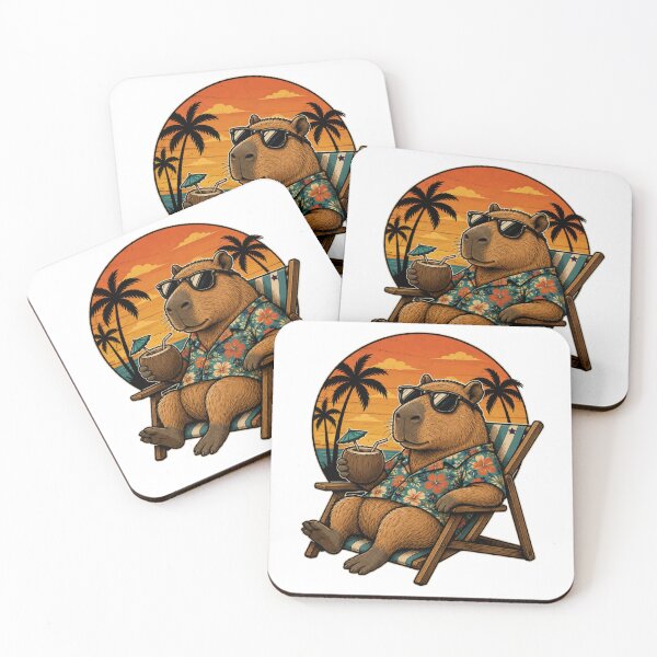 Item preview, Vacation Mode Capybara Tropical Beach Sunset Relaxation Shirt designed and sold by PINK FREE.
