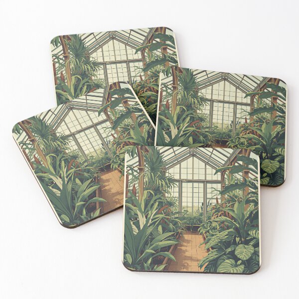 Item preview, Vintage Botanical Greenhouse Interior Plant Lover Artwork designed and sold by Evergreen Horizon Works.