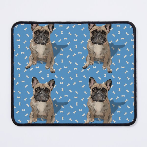 Item preview, French Bulldog Sitting on a Blue Dog Treats Background designed and sold by PCaleDesigns.