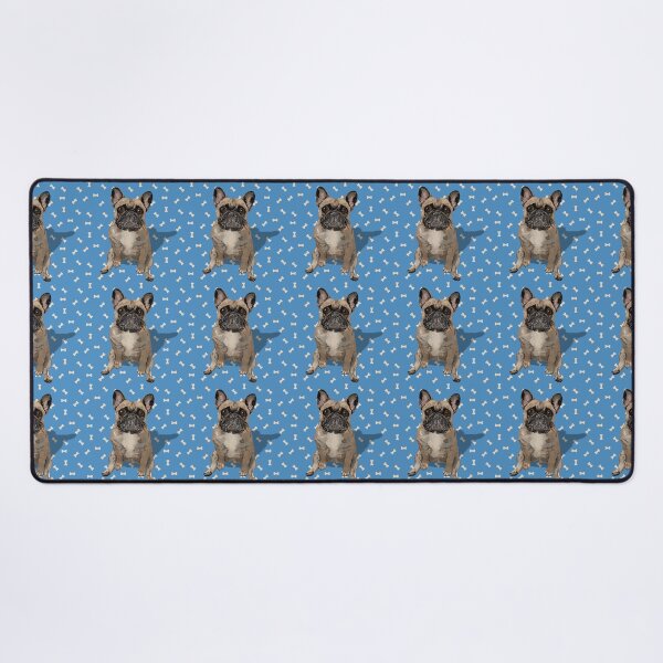 Item preview, French Bulldog Sitting on a Blue Dog Treats Background designed and sold by PCaleDesigns.