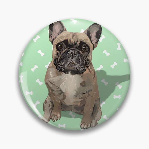 Item preview, French Bulldog Sitting on a Mint Green Dog Treats Background designed and sold by PCaleDesigns.