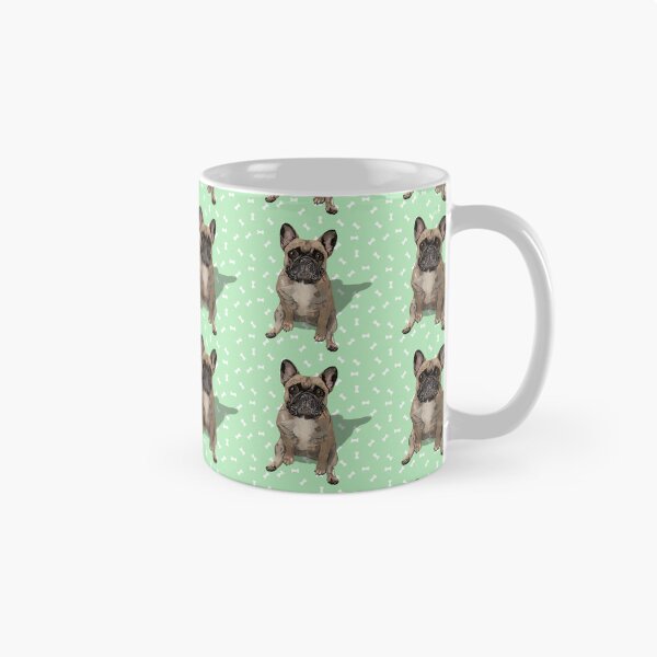 Item preview, French Bulldog Sitting on a Mint Green Dog Treats Background designed and sold by PCaleDesigns.