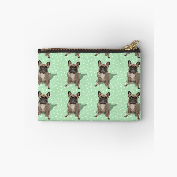 Item preview, French Bulldog Sitting on a Mint Green Dog Treats Background designed and sold by PCaleDesigns.