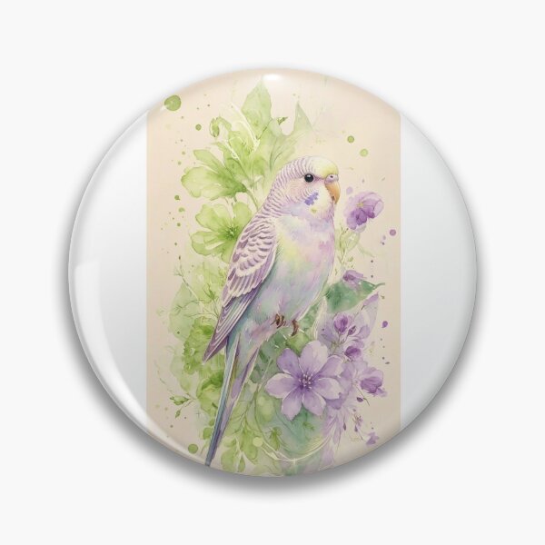Item preview, Budgie sat on flowers in a range of watercolours designed and sold by carlsmart1.