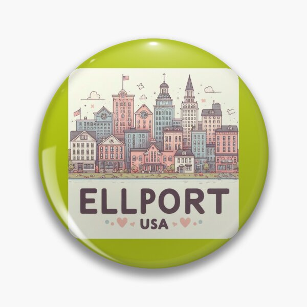 Item preview, Ellport USA Cute Skyline Sketch Label  Label Text  ELLPORT USA ?? designed and sold by PaintMeWorld.