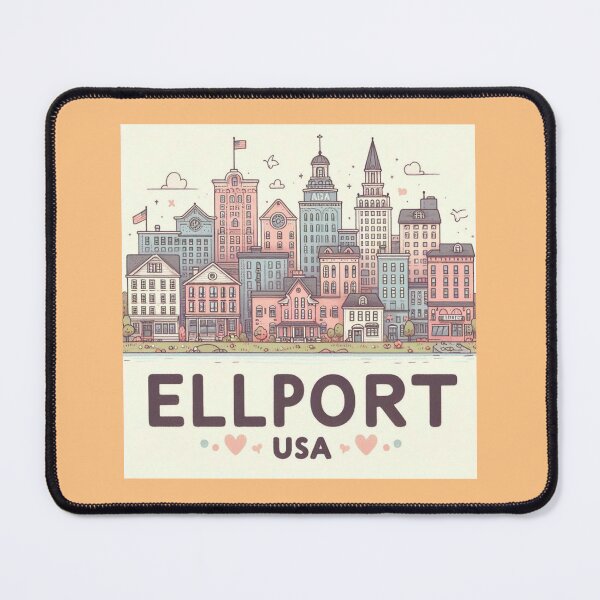 Item preview, Ellport USA Cute Skyline Sketch Label  Label Text  ELLPORT USA ?? designed and sold by PaintMeWorld.