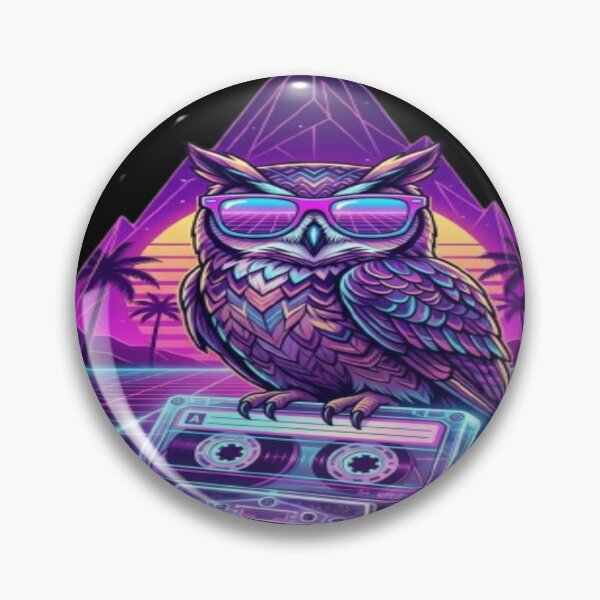 Item preview, Synthwave Owl Wearing Sunglasses with Cassette Tape designed and sold by DailySparks.