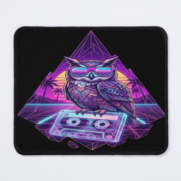 Item preview, Synthwave Owl Wearing Sunglasses with Cassette Tape designed and sold by DailySparks.