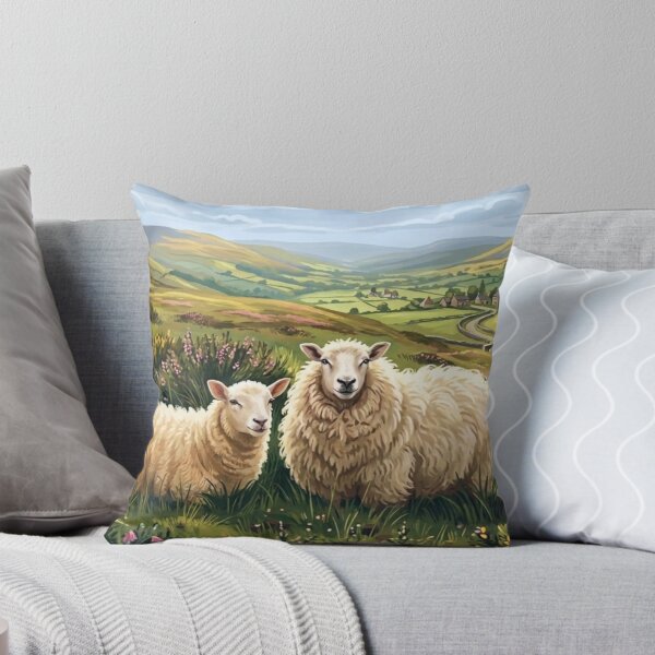 Item preview, English countryside with sheep designed and sold by Cozy Beam Studio.